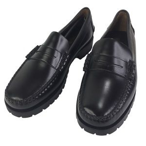 Sebago Dan Lug Loafer Black Men's 9 Black leather Penny Loafer